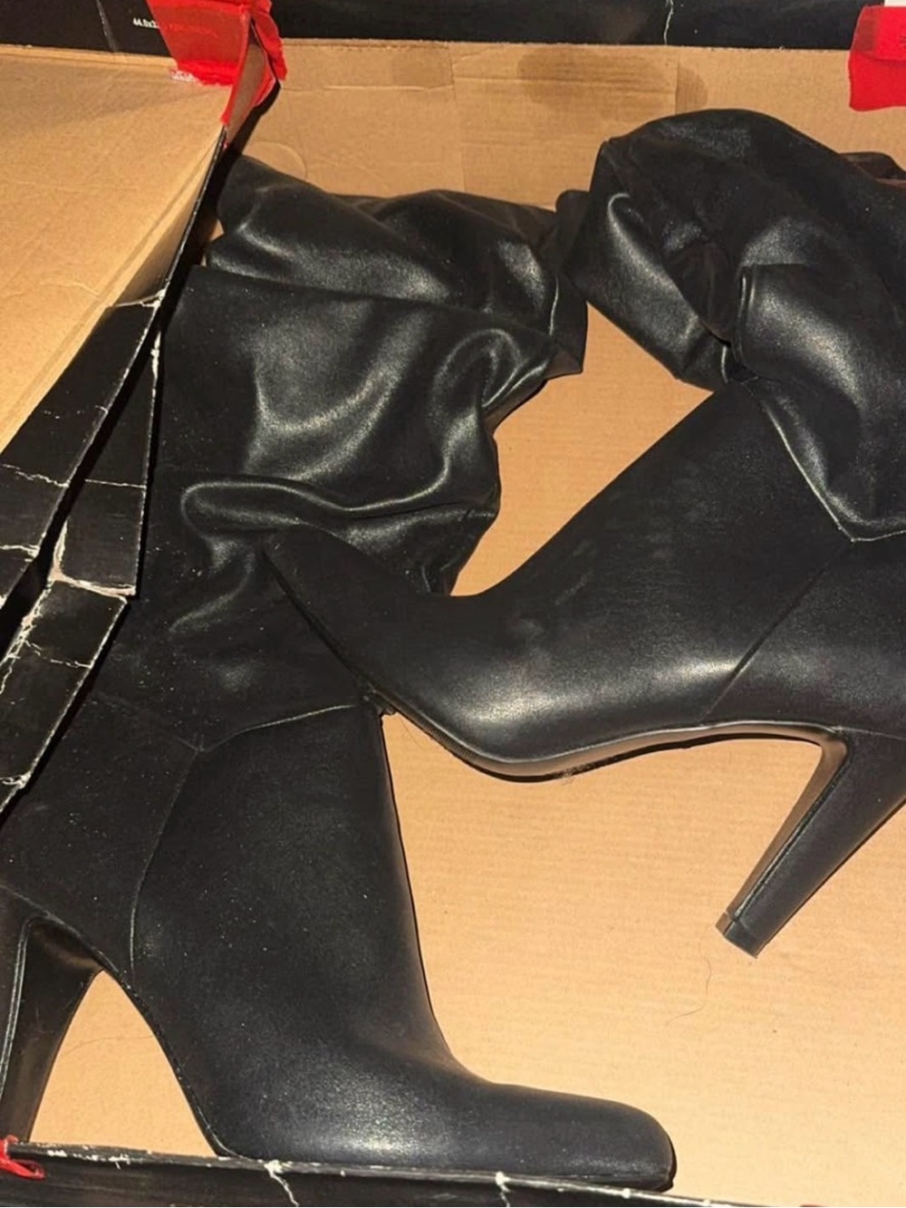 Vittorio Black Pointed-Toe High-Heel Knee Boots